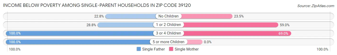 Income Below Poverty Among Single-Parent Households in Zip Code 39120