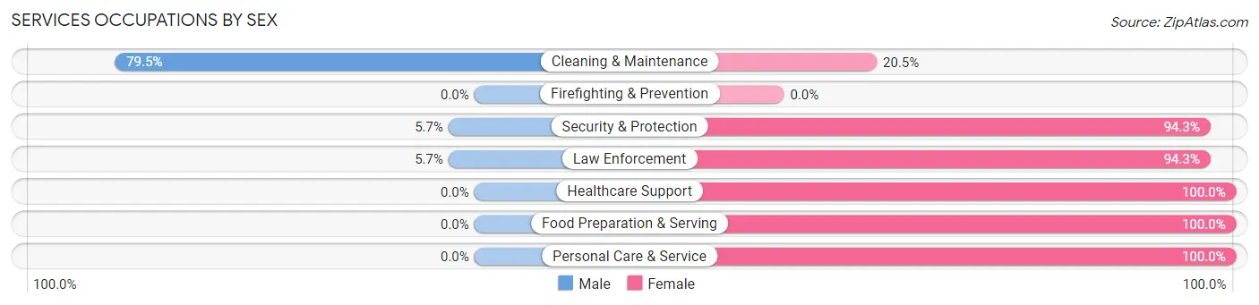 Services Occupations by Sex in Zip Code 39342