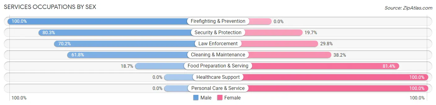 Services Occupations by Sex in Zip Code 39482