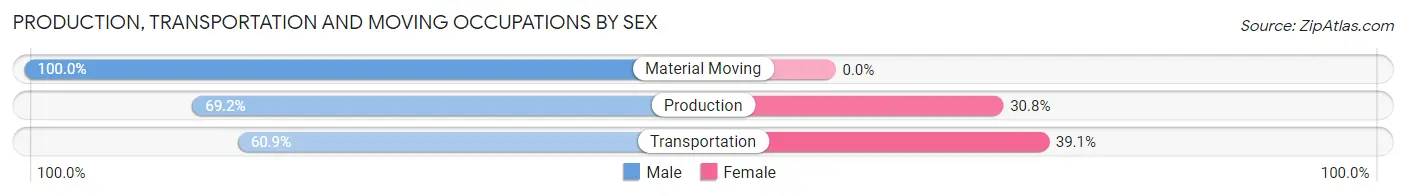 Production, Transportation and Moving Occupations by Sex in Zip Code 39813