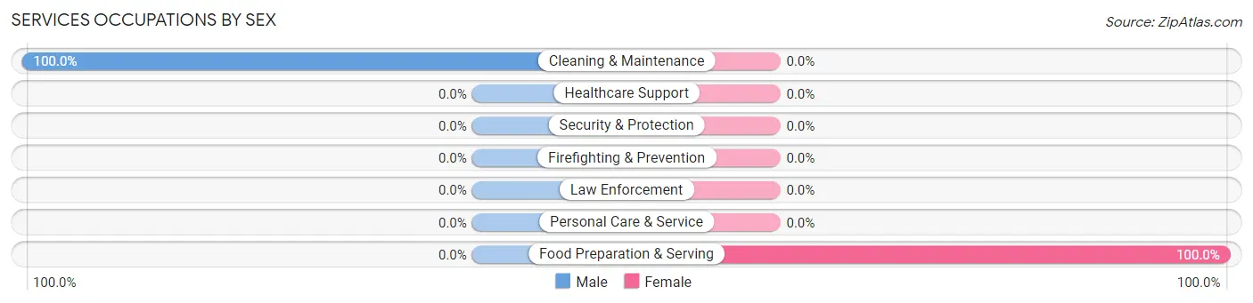 Services Occupations by Sex in Zip Code 40061