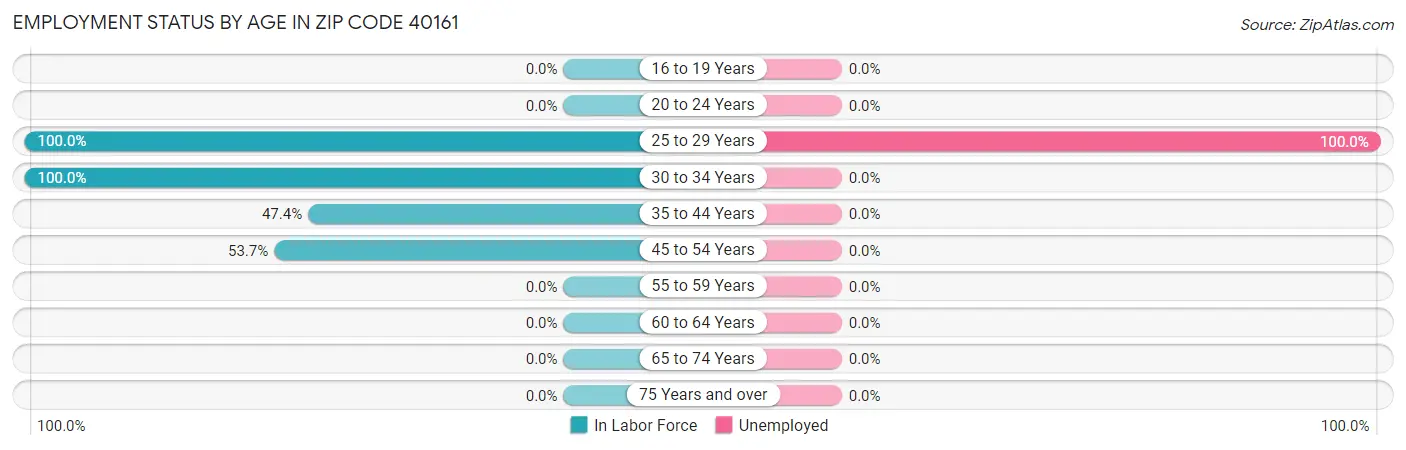Employment Status by Age in Zip Code 40161