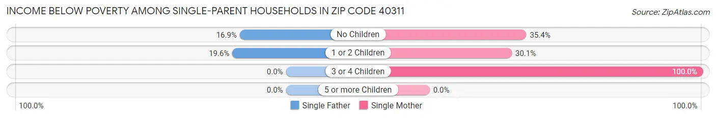 Income Below Poverty Among Single-Parent Households in Zip Code 40311