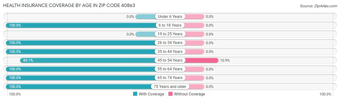 Health Insurance Coverage by Age in Zip Code 40863
