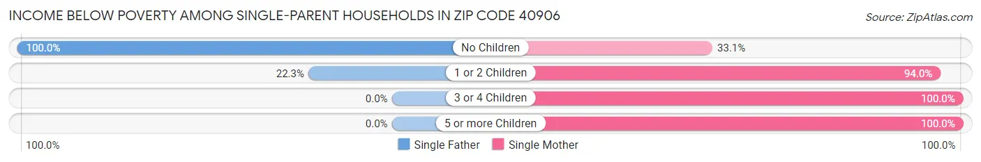 Income Below Poverty Among Single-Parent Households in Zip Code 40906