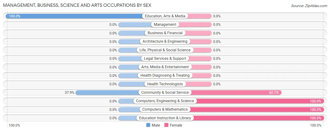 Management, Business, Science and Arts Occupations by Sex in Zip Code 41135