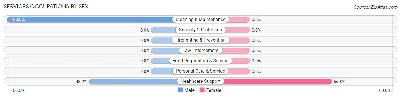 Services Occupations by Sex in Zip Code 41189