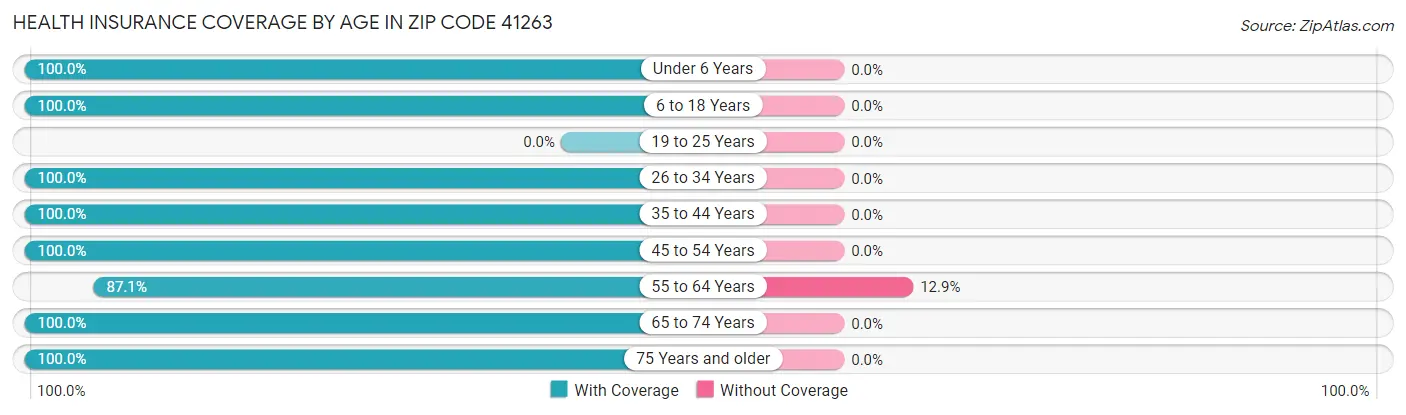 Health Insurance Coverage by Age in Zip Code 41263