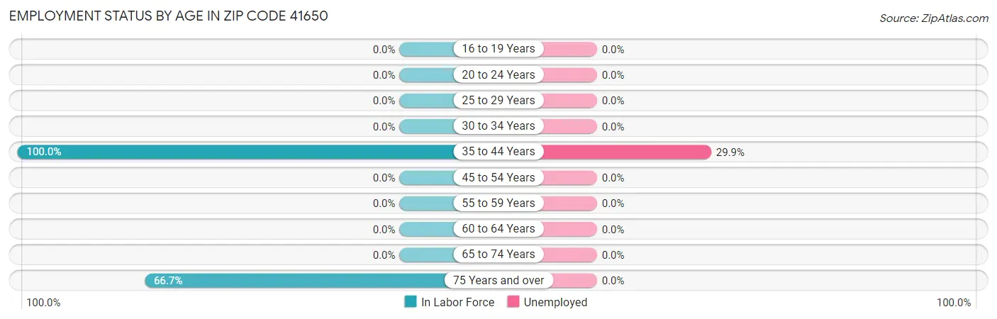 Employment Status by Age in Zip Code 41650