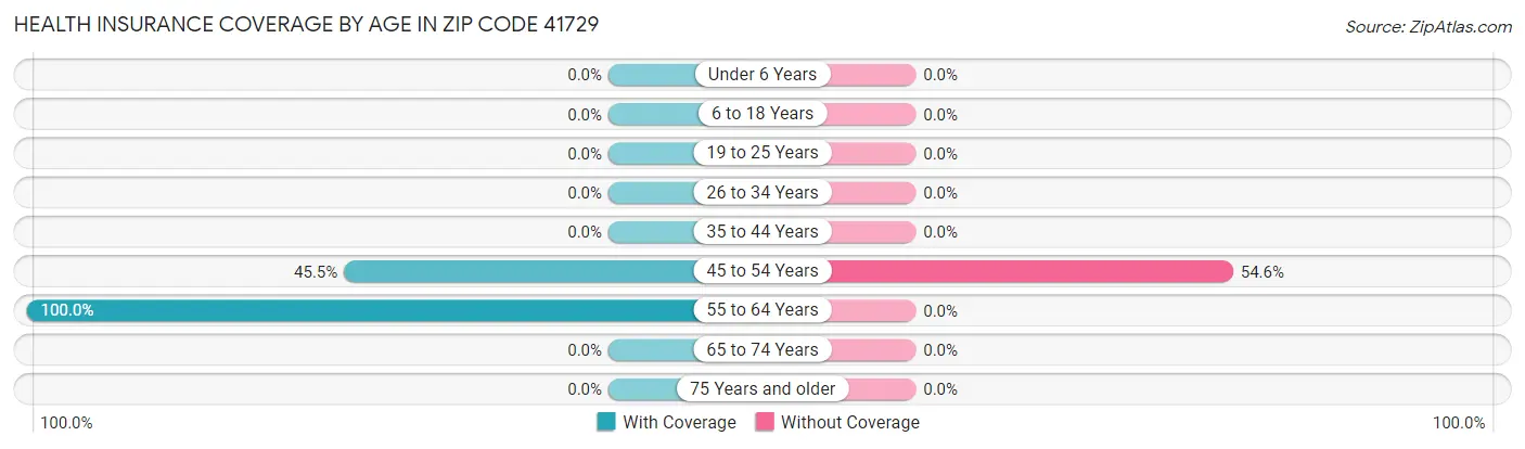 Health Insurance Coverage by Age in Zip Code 41729