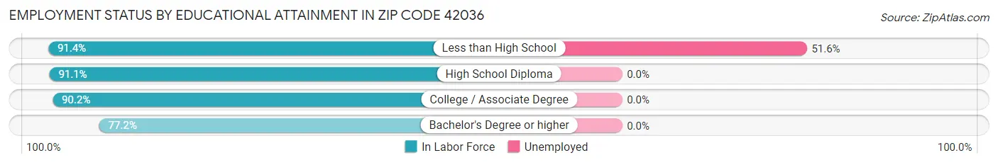 Employment Status by Educational Attainment in Zip Code 42036