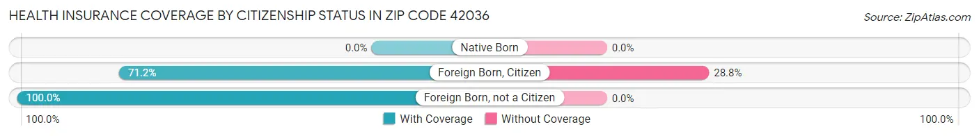 Health Insurance Coverage by Citizenship Status in Zip Code 42036