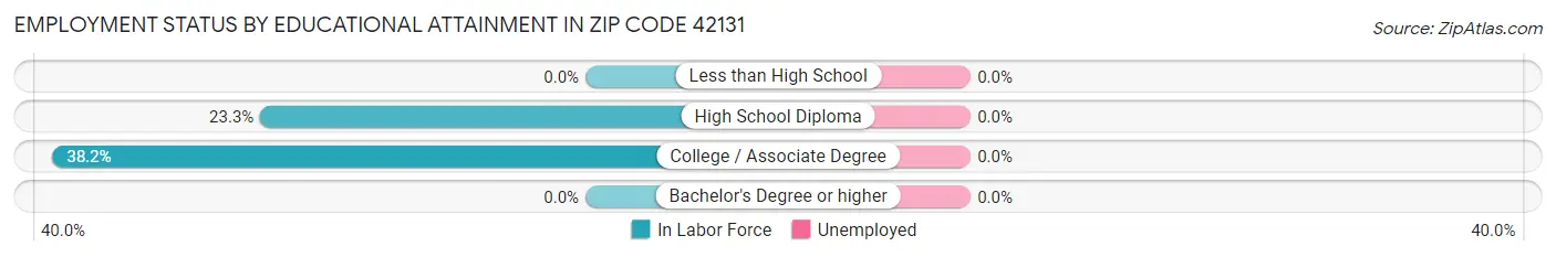 Employment Status by Educational Attainment in Zip Code 42131