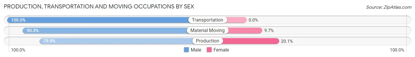 Production, Transportation and Moving Occupations by Sex in Zip Code 42210