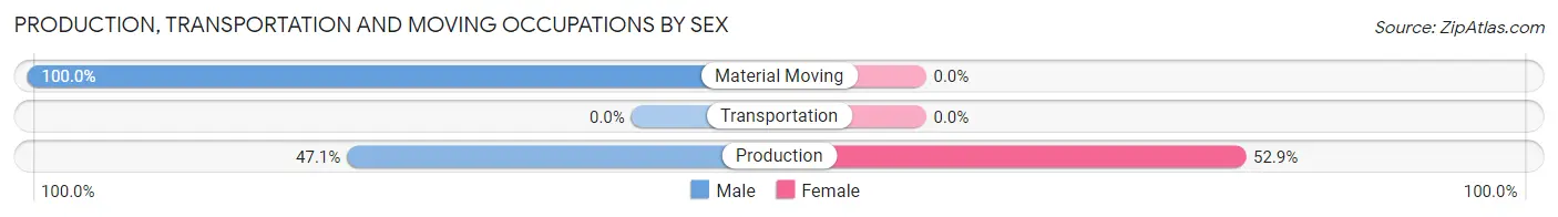 Production, Transportation and Moving Occupations by Sex in Zip Code 42275