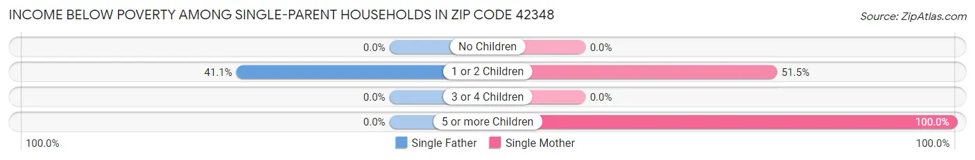 Income Below Poverty Among Single-Parent Households in Zip Code 42348