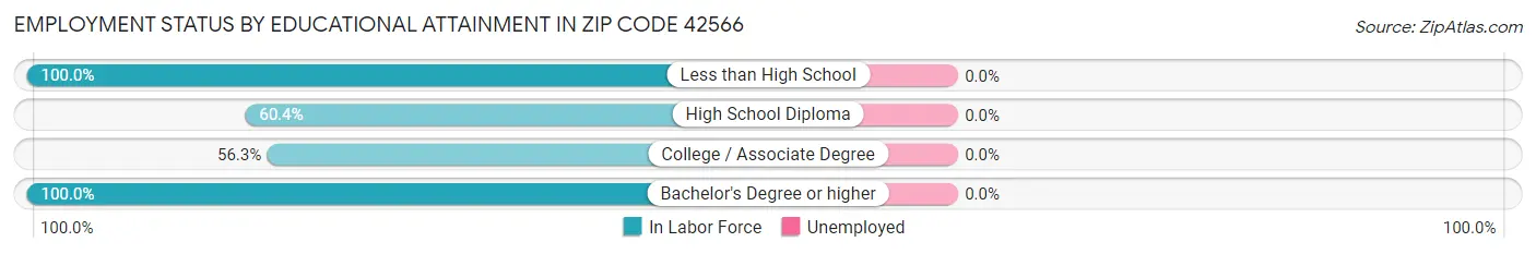 Employment Status by Educational Attainment in Zip Code 42566