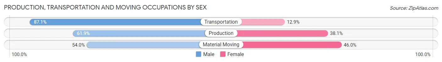Production, Transportation and Moving Occupations by Sex in Zip Code 43230