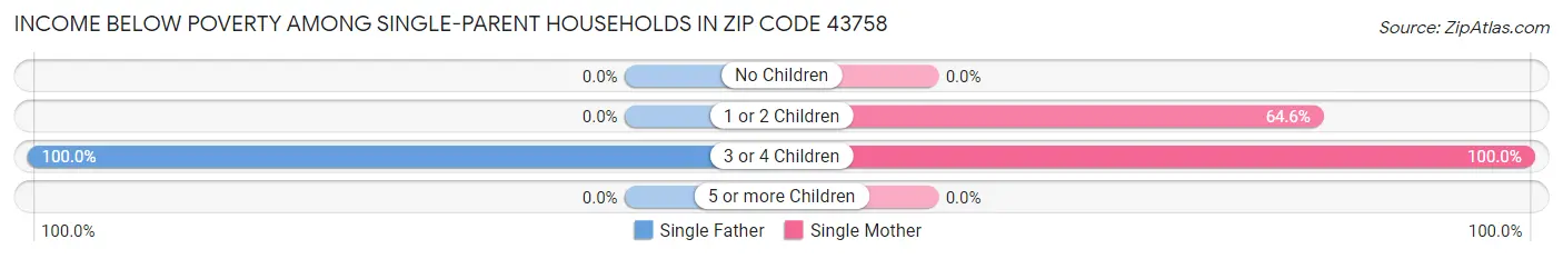 Income Below Poverty Among Single-Parent Households in Zip Code 43758