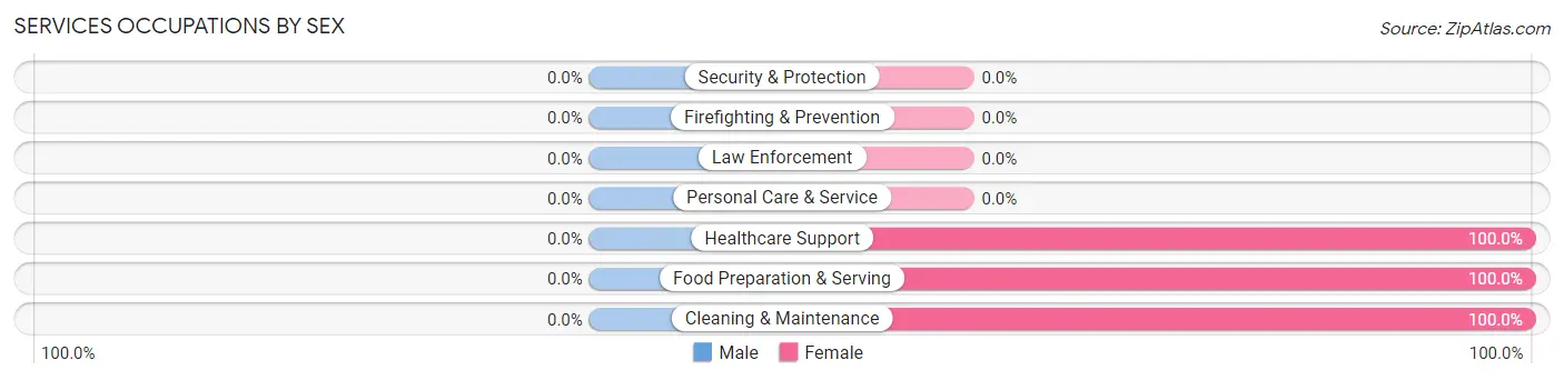 Services Occupations by Sex in Zip Code 43836