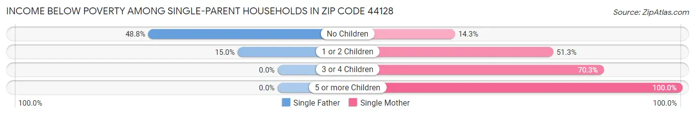 Income Below Poverty Among Single-Parent Households in Zip Code 44128