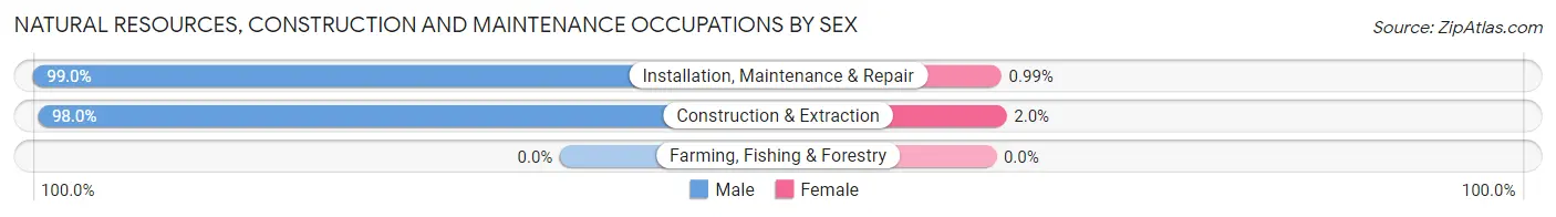 Natural Resources, Construction and Maintenance Occupations by Sex in Zip Code 44215