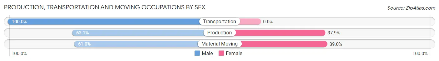 Production, Transportation and Moving Occupations by Sex in Zip Code 44308
