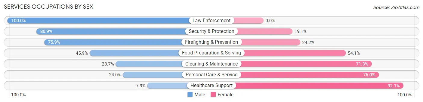 Services Occupations by Sex in Zip Code 45322