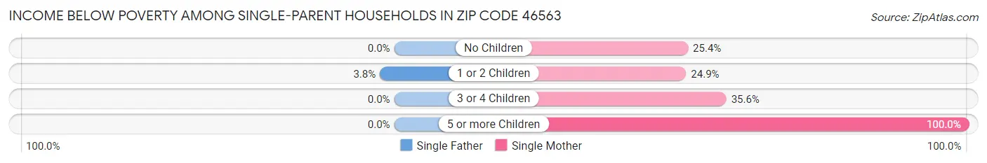 Income Below Poverty Among Single-Parent Households in Zip Code 46563