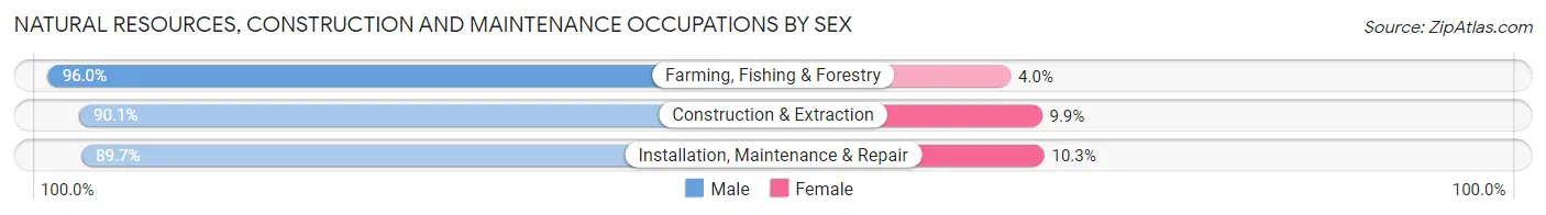 Natural Resources, Construction and Maintenance Occupations by Sex in Zip Code 46750