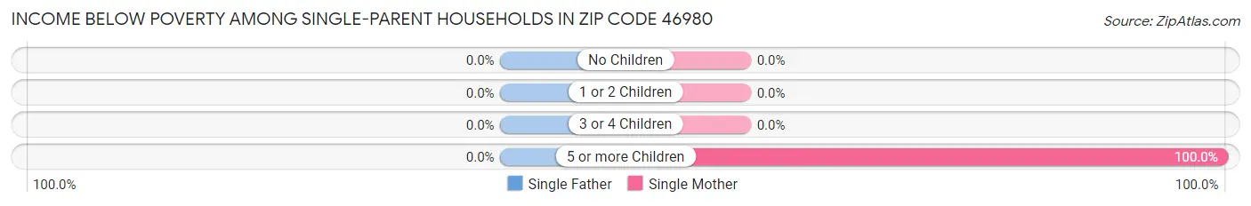 Income Below Poverty Among Single-Parent Households in Zip Code 46980
