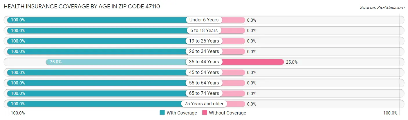 Health Insurance Coverage by Age in Zip Code 47110