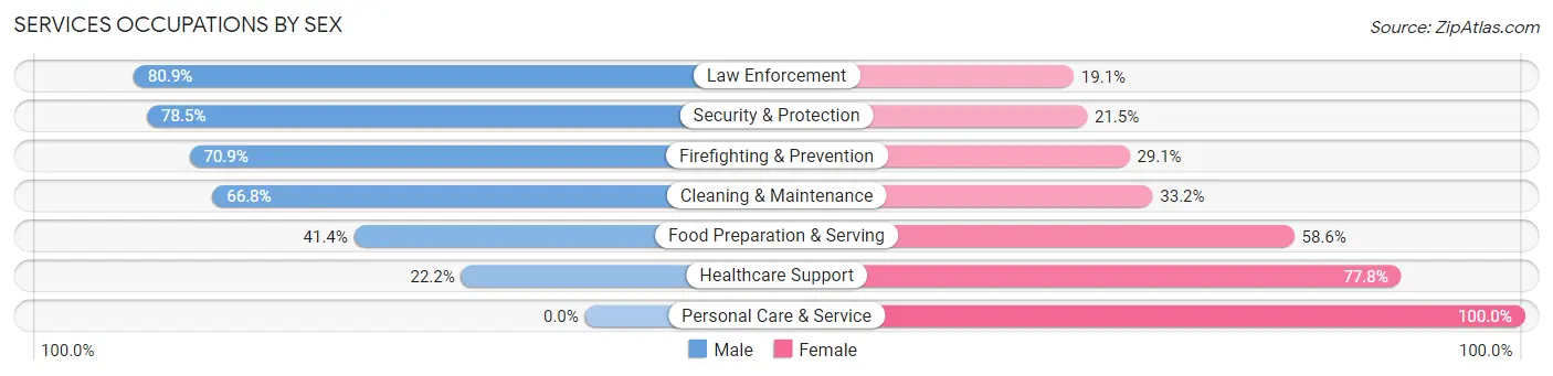 Services Occupations by Sex in Zip Code 47601