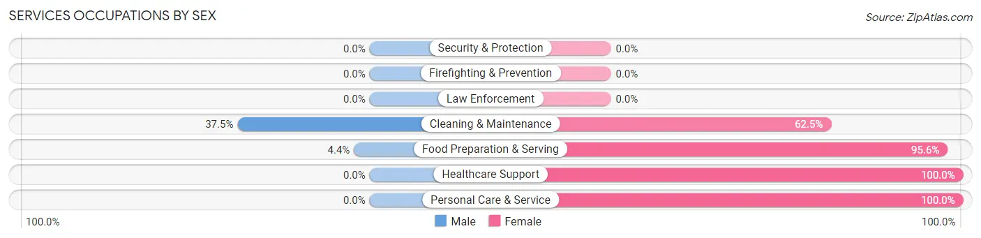 Services Occupations by Sex in Zip Code 48417