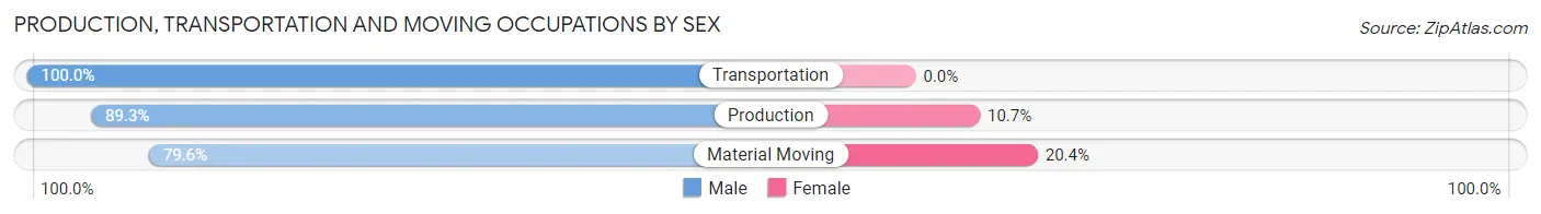 Production, Transportation and Moving Occupations by Sex in Zip Code 48460