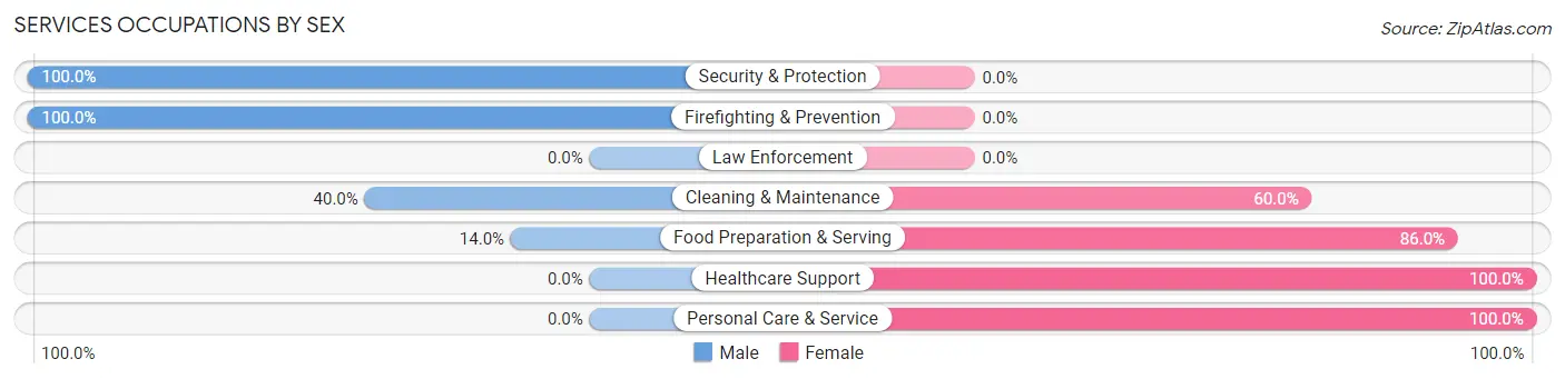 Services Occupations by Sex in Zip Code 48460