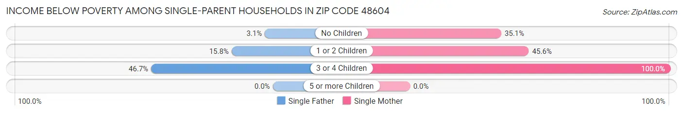 Income Below Poverty Among Single-Parent Households in Zip Code 48604