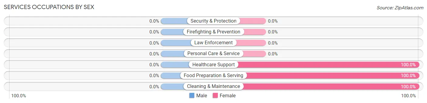 Services Occupations by Sex in Zip Code 48852