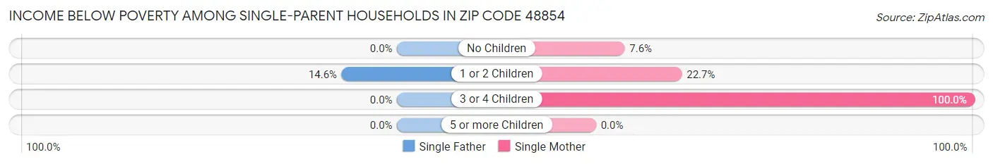 Income Below Poverty Among Single-Parent Households in Zip Code 48854