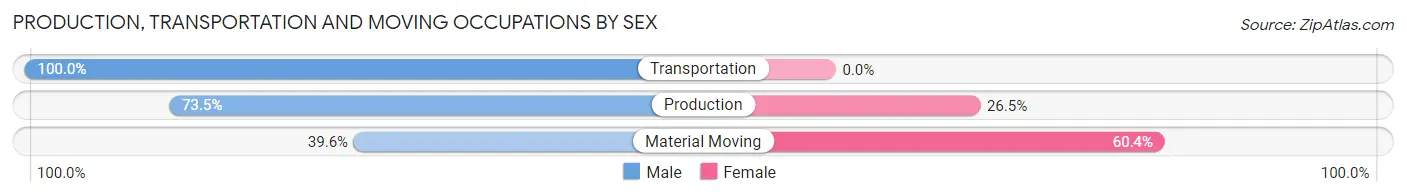Production, Transportation and Moving Occupations by Sex in Zip Code 49033