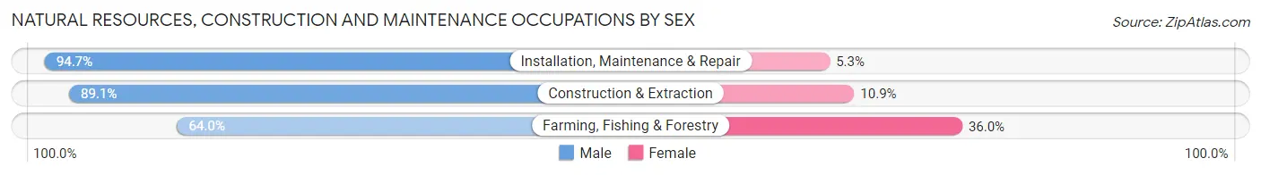 Natural Resources, Construction and Maintenance Occupations by Sex in Zip Code 49057