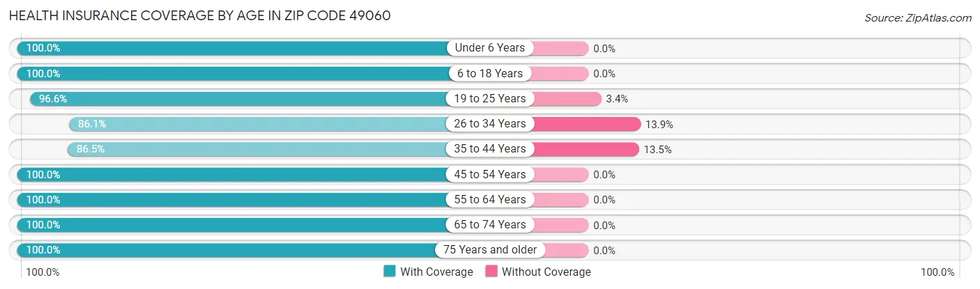 Health Insurance Coverage by Age in Zip Code 49060