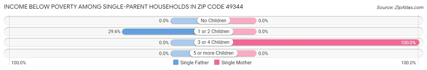 Income Below Poverty Among Single-Parent Households in Zip Code 49344
