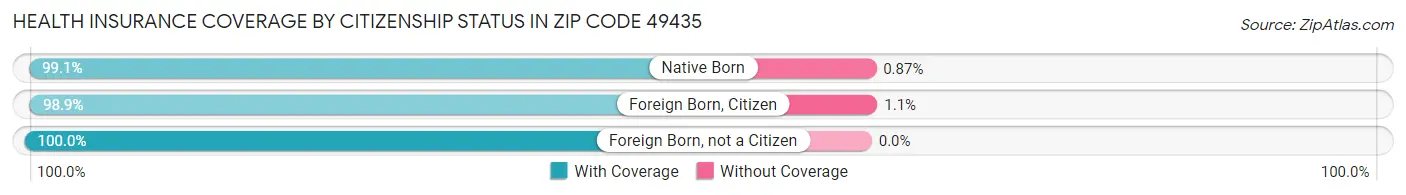 Health Insurance Coverage by Citizenship Status in Zip Code 49435