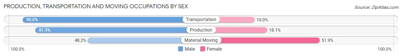 Production, Transportation and Moving Occupations by Sex in Zip Code 49435