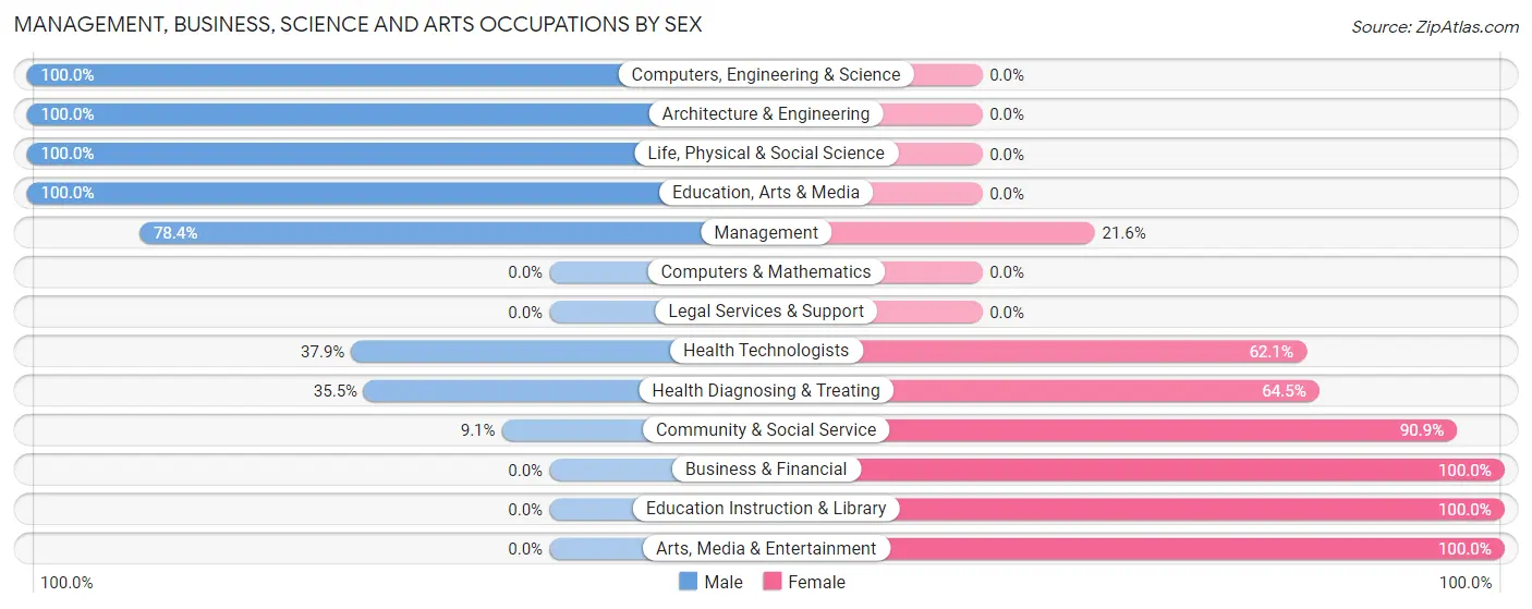 Management, Business, Science and Arts Occupations by Sex in Zip Code 51235