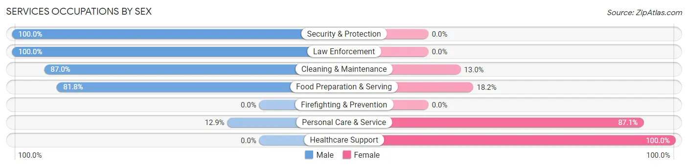 Services Occupations by Sex in Zip Code 51347