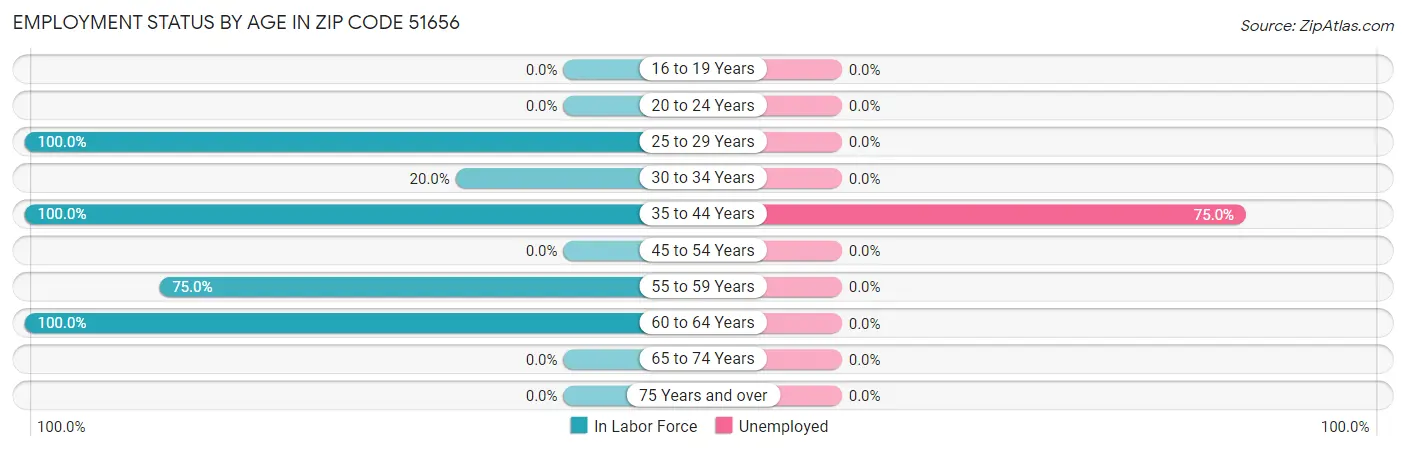 Employment Status by Age in Zip Code 51656