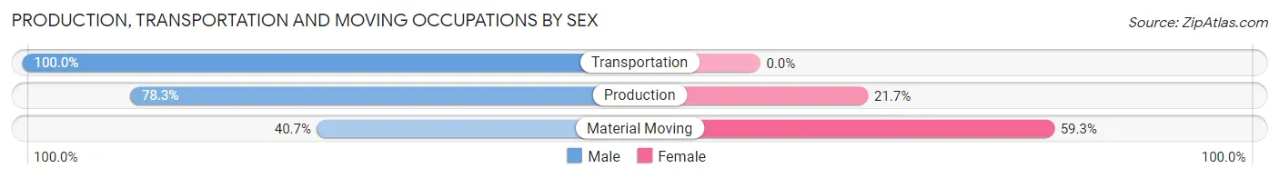 Production, Transportation and Moving Occupations by Sex in Zip Code 52040