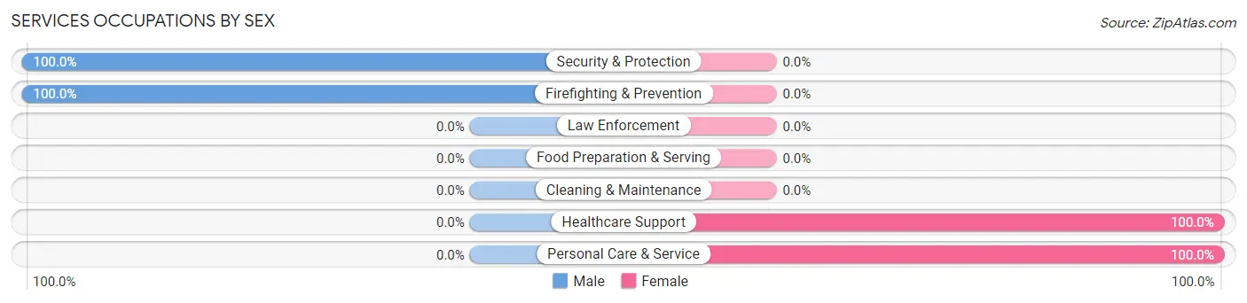 Services Occupations by Sex in Zip Code 52568